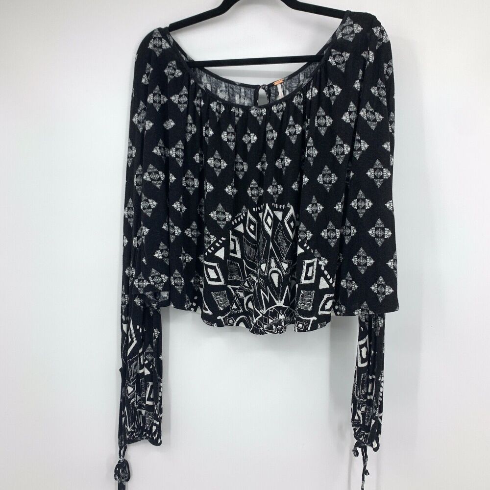 Free People Revolve M Top Dazed Cropped Oversized Boho Southwest Aztec‎ Festival